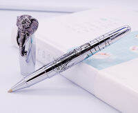 Fuliwen Rollerball Pen หัวช้างบนหมวก,ปากกาลายเซ็นสีเงินละเอียดอ่อน,เติมเรียบธุรกิจสำนักงานอุปกรณ์การเรียนที่บ้าน