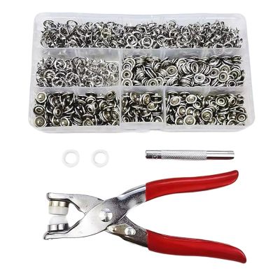200Pcs 9.5mm Metal Sewing Buttons Prong Ring Press Studs Snap Fasteners Clip Pliers DIY Clothes Five Claw Buckle