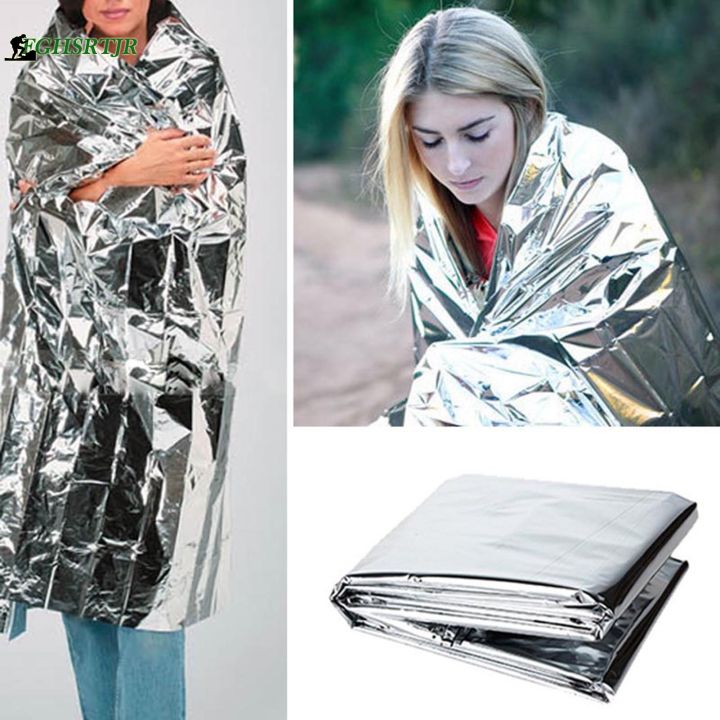 ฟอยล์ผ้าห่มอวกาศความร้อนการเก็บความร้อนผ้าห่มฉุกเฉินกันฝนใช้ได้ทั่วไปสำหรับทุกรุ่นสภาพอากาศ