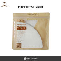 HILLKOFF : กระดาษกรอง TimeMore Paper Filter V01 ขนาด 1-2 cups 50 แผ่น กระดาษกรองกาแฟ กระดาษดริปกาแฟ ฟิลเตอร์ดริปกาแฟ กาแฟดริป