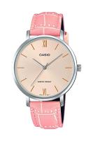 Casio Standard นาฬิกาข้อมือผู้หญิง สายหนัง รุ่น LTP-VT01,LTP-VT01L,LTP-VT01L-4B - สีชมพู