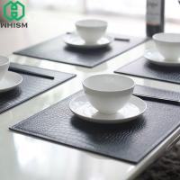 [HOT ZEXKLIOALQAQ 529] WHISM Crocodile Kitchen Table Mat PU Leather Place Mat Drink Coaster Insulation Pad Cup Pads For Dining Table Placemat 45x30cm