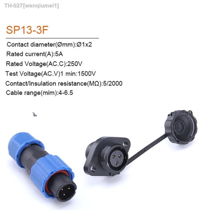 sp13-ip68-flange-type-aviation-plug-1-2-3-4-5-6-7-9pin-cable-connectors-plug-and-socket-waterproof-connector