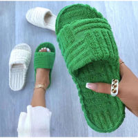 New Women Slippers Flat Furry Ladies Winter Home Shoes Thick Bottom Female Comfortable Open Toe Slipper Indoor Fashion Shoe