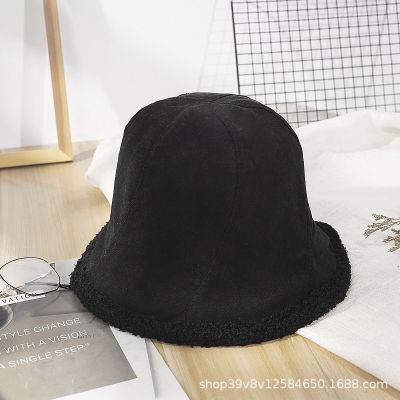 Double sided versatile Fisherman Hat Womens Plush basin hat for warmth cold and wind protection
