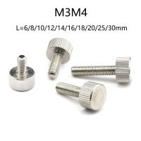 1 buah sekrup jempol M3 M4 alat mesin baut kepala knurled sekrup tangan penyesuaian bulat 304 baja tahan karat L 6-30mm GB835