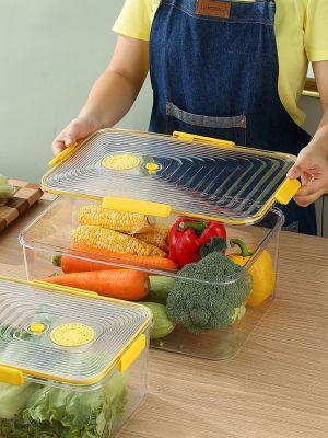 【Ready】🌈 ten fruit vege e dumplg trrent food storage b h l hoehold large-caci plas crisper