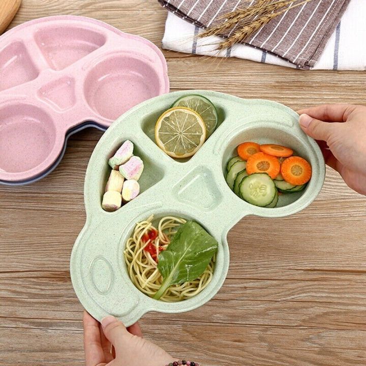 toddler-infant-baby-dishes-cartoon-car-shape-plate-environmentally-separated-child-food-plates-kids-dinnerware-tableware-tray