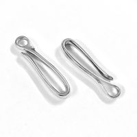 5 PCS Durable Metal Fishhook Keychain, Silver Color Hook Fob Clip for Key Chain Wallet Chain Accessory