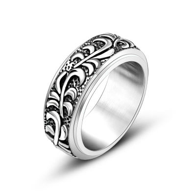 แหวนรูปแบบโรตารี่ลักษณะแฟชั่นบุคลิกภาพผู้ชายผู้หญิงแหวนไทเทเนียมเหล็กเครื่องประดับอินเทรนด์