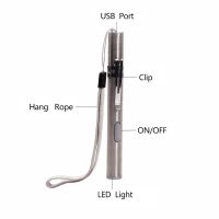 Mini Lamp Pocket Flashlight Torch LED Pen Size Q5 USB Rechargeable 500lm