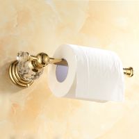 Gold Polished Toilet Paper Holder Solid Brass Bathroom Roll Paper Accessory Wall Mount Crystal Toilet Tissue Paper Holder Toilet Roll Holders