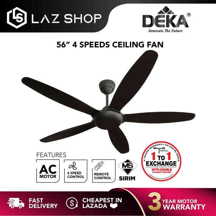 Deka 56 Inch Ac Motor 4 Speed Ceiling Fan DKR 56 | 42 Inch DKR 42 with ...