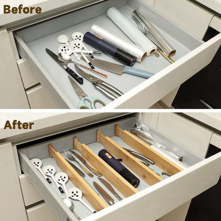 set-of-4-natural-bamboo-drawer-dividers-spring-loaded-drawer-organizer-adjustable-43-56cm