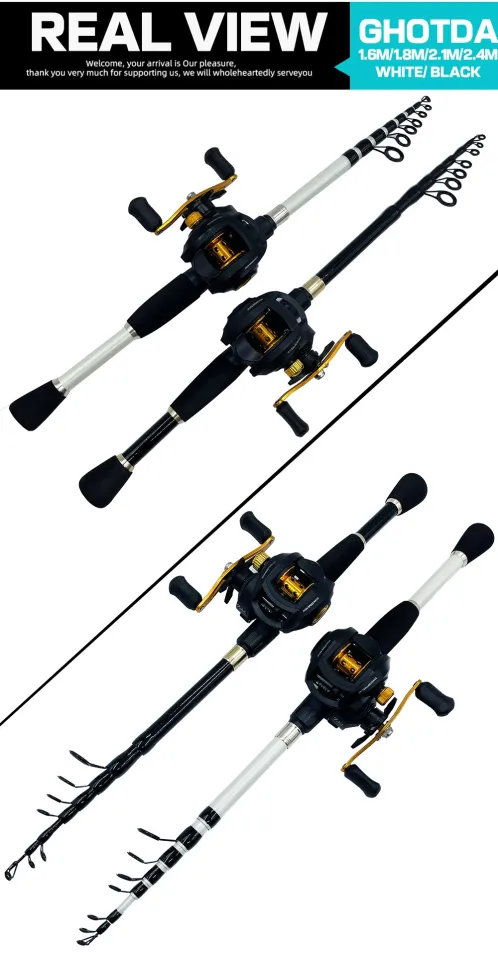 GHOTDA Casting/Spinning Rod and Reel Combo Portable Ultralight Travel Boat  Rod Single Rod/Set Strong Fishing Kit Fishing Set