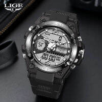 Relogio Masculino 2022 LIGE Sport Men Quartz Digital Watch Creative Diving Watches Men Waterproof Alarm Watch Dual Display Clock