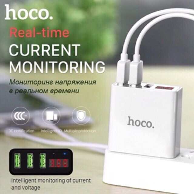 sy-ที่ชาร์จแบต-hoco-c15-5v-3a-3-ports-usb-fast-charging-charger-led-display-adapter-for-iphone-samsung
