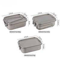 800ml/1200ml Healthy Titanium Alloy Portable Bento Dinner Box Leak-Proof Lunch Box Rectangle Food Storage Containers TitaniumBox