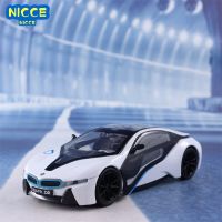 Nicce 1:24 BMW โมเดลรถสปอร์ตอัลลอย I8ของเล่นโลหะโมเดลรถการจำลองสูงของขวัญสำหรับเด็ก