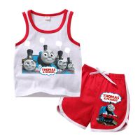 เด็กวัยหัดเดินPre-School Boy Thomas &amp; Friendsเสื้อกล้ามลายการ์ตูนเสื้อและกางเกงขาสั้นกางเกงชุดเสื้อผ้า