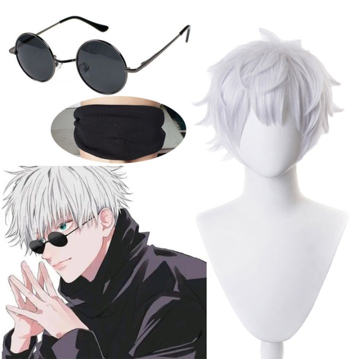 【hot】 Anime Jujutsu Kaisen Cosplay Gojo Satoru Glasses Eyewear ...