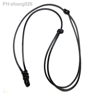 Simple Style Black Leather Cord Lucky Necklace For DIY Pendant Adjustable 20mm-40mm For Men Women Handwork Necklaces Jewelry