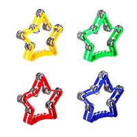 4ชิ้น Star พลาสติก Percussion Tambourine ผู้ใหญ่เด็กโบสถ์ Music Rhythm Instrument Bell กลอง4สี