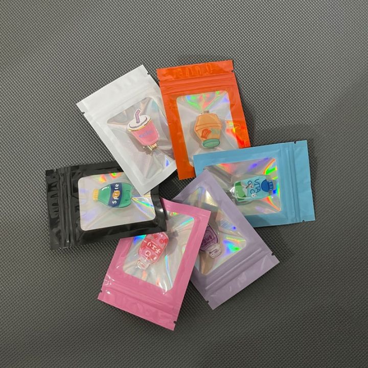 Holographic Ziplock Bags Zip Lock Plastic Storage Box Holographic Bag  Packaging Plastic Resealable Bags Mylar Bags