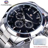 Forsining Business Style Automatic Watch Men Black Dial Mechanical Wristwatch With Calendar Luminou Pointers Free Ship To zil