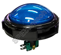 PBS-40 สวิทช์ตู้เกมส์ใหญ่ DC 12V (Big Bulb button switch) ∅25mm 12VDC 16A 250VAC สีน้ำเงิน (Blue)