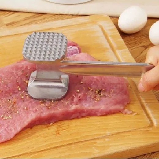 Meat Tenderizer Stainless Steel - Premium Classic Meat Hammer - Kitchen Meat Mallet - Chicken, Conch, Veal Cutlets Meat Tenderizer Tool - Meat