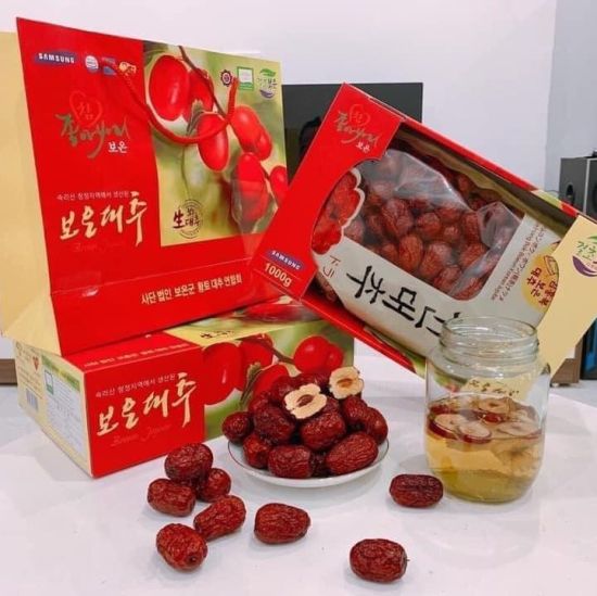 Táo đỏ hàn quốc sấy khô samsung boeun jujube 1kg loại ngon - ảnh sản phẩm 1