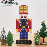 Christmas Wooden Advent Calendar Nutcracker Countdown To Christmas Calendar With 24 Drawers Holiday Decoration