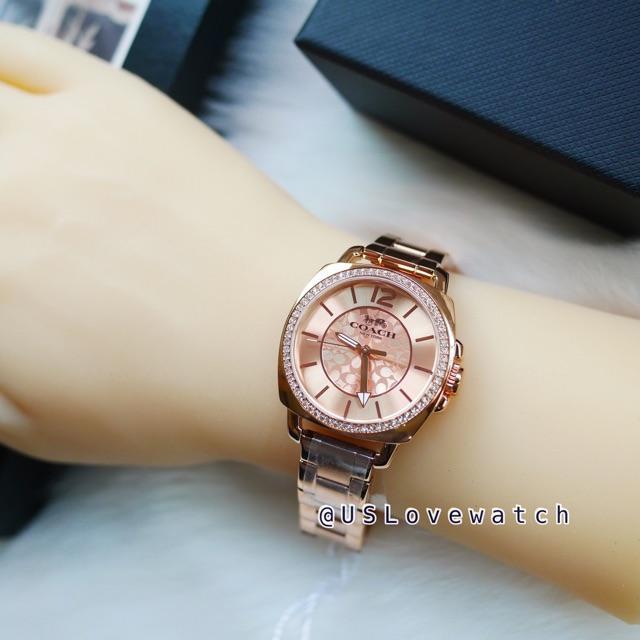 uslovewatch-จัดส่งฟรีems-ผ่อน0-10ด-นาฬิกาข้อมือ-coach-แท้-womens-quartz-watch-14503142-rosegold