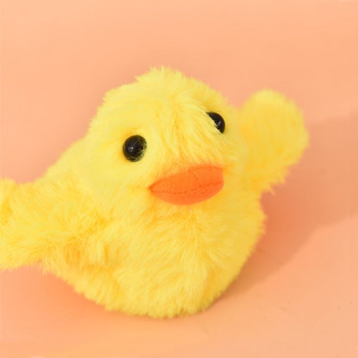 เป็ดไฟฟ้าสำหรับสุนัขแมวสำหรับเล่น-chirping-duck-soft-plush-duck-kitten-toys-น้ำหนักเบา-interactive-flapping-duck