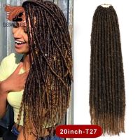 Locs ผมเทียมสังเคราะห์สีแบบไร้ปมสำหรับผู้หญิงผมเปียโครเชต์เดรดล็อกนุ่มต่อผมเปีย