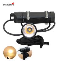 XHP70 XHP70.2 LED Yellow/White Diving flashlight Torch Lamp light Lantern powerful underwater scuba Split Type flashlight