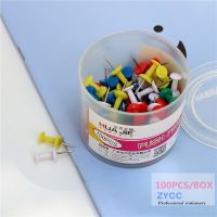 100pcs  Plastic Push Pins offic Binding Cork Board Safety Colored  big head Needle Pins Clips Pins Tacks