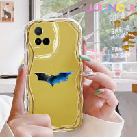 Jjlingji เคสสำหรับ VIVO Y21 2021 Y21G Y33s Y21e T1x Y21t 4G เคสแฟชั่นลายค้างคาวเนื้อครีมกันกระแทกแบบใสนิ่มเคสมือถือโปร่งใสลายกล้องถ่ายรูปที่สร้างสรรค์เคสป้องกันซิลิกาเจลสร้างสรรค์