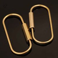 HOT selling Retro Copper Cylindrical hexagon Keychain DIY Car Key Holder Brass Keyring Belt Buckle Waist Hanging Key Rings