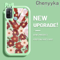 Chenyyka เคสสำหรับ OPPO A53 4G A53s 4G 2020 A33 A32 4G ลายดอกไม้การ์ตูนสีสันสดใสใหม่เคสมือถือใสกันกระแทกน้อยน่ารักป้องกันเลนส์กล้องมอนสเตอร์เคสนิ่มซิลิโคนใส