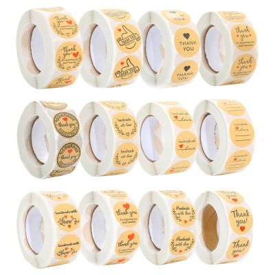【CW】▩  New Arrival 500pcs/roll Round Stickers Scrapbooking Adhesive Thank You Sticker Labels