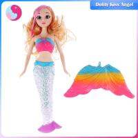 Dolity ไฟสีรุ้งตุ๊กตานางเงือกกับผมหยิกสำหรับตุ๊กตา Barbie