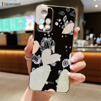 ZF เคสมือถือชุบโลหะสี่เหลี่ยมพืชแนวนามธรรมสำหรับ Xiaomi Redmi Note 10 Pro 11 10 10S 8 9 Pro Max Plus Redmi 9 9A 9T 9C ฝาครอบ10C