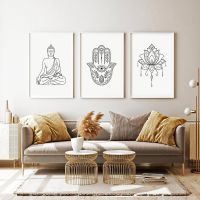 Mandala Buddha Boho Wall Canvas Painting Posters and Prints Pictures for Room