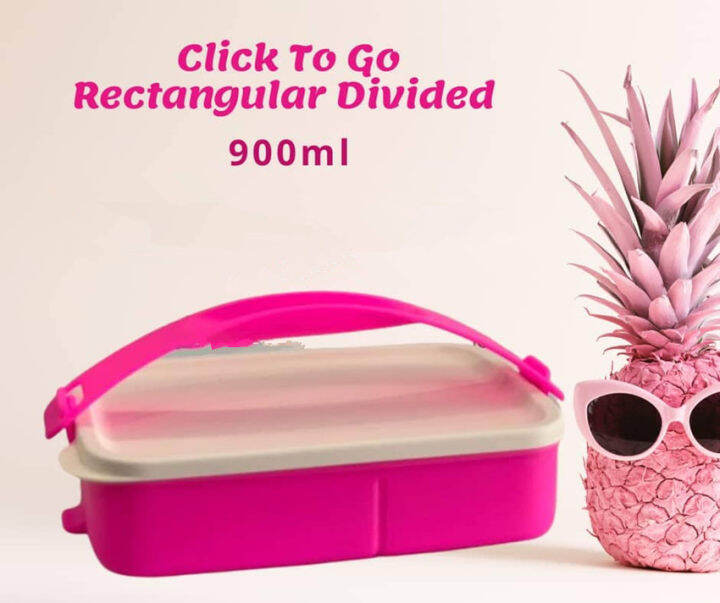 Tupperware Divided Click To Go/Lunch Box 900ml Lazada