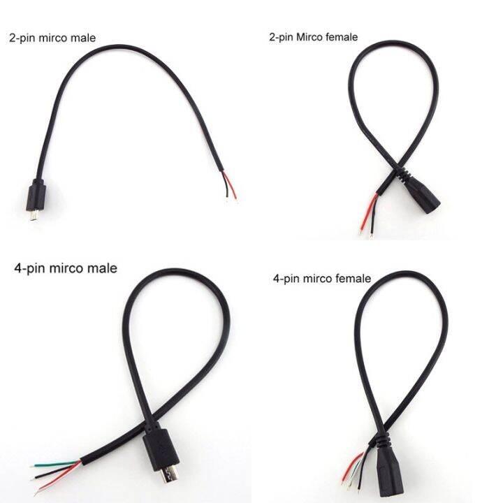 1-5pcs-micro-usb-2-0-a-female-male-jack-charging-connector-cable-4-pin-2-pin-4-wires-data-charge-cord-diy-for-inter