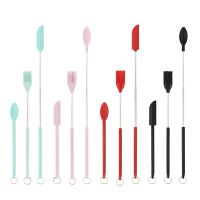 12 Pcs Mini Silicone Telescopic Spatula Brush and Scooping Spoon, Upgrade Mini Silicone Telescopic Spatula