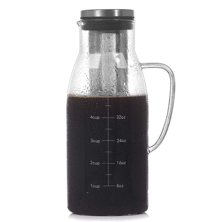 Cold Brew Coffee Maker, Glass Iced Coffee Maker & Iced Tea Maker, Glass  Carafe, Coffee Carafe, Removable Stainless Steel Filter, cold brew maker,  infuser pitcher 1.5L 