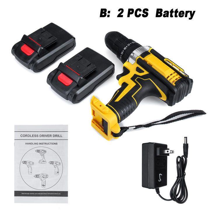 48v-3-in-1-cordless-drill-dual-speed-electric-screwdriver-18-2-torque-power-driver-with-12pcs-rechargeable-lithium-ion-battery